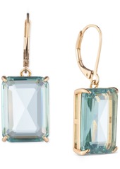 Lauren Ralph Lauren Gold-Tone Color Emerald-Cut Stone Drop Earrings - White