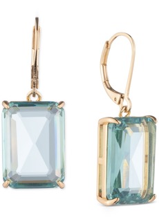Lauren Ralph Lauren Gold-Tone Color Emerald-Cut Stone Drop Earrings - Blue