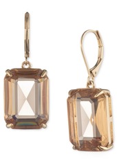 Lauren Ralph Lauren Gold-Tone Color Rectangle Stone Drop Earrings - Topaz