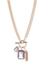 "Lauren Ralph Lauren Gold-Tone Color Stone & Tassel Multi-Charm 17"" Pendant Necklace - Light Pink"