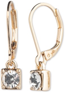 Lauren Ralph Lauren Gold-Tone Crystal Drop Earrings - Crystal Wh