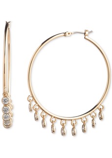 Lauren Ralph Lauren Gold-Tone Crystal Shaky Hoop Earrings - Clear