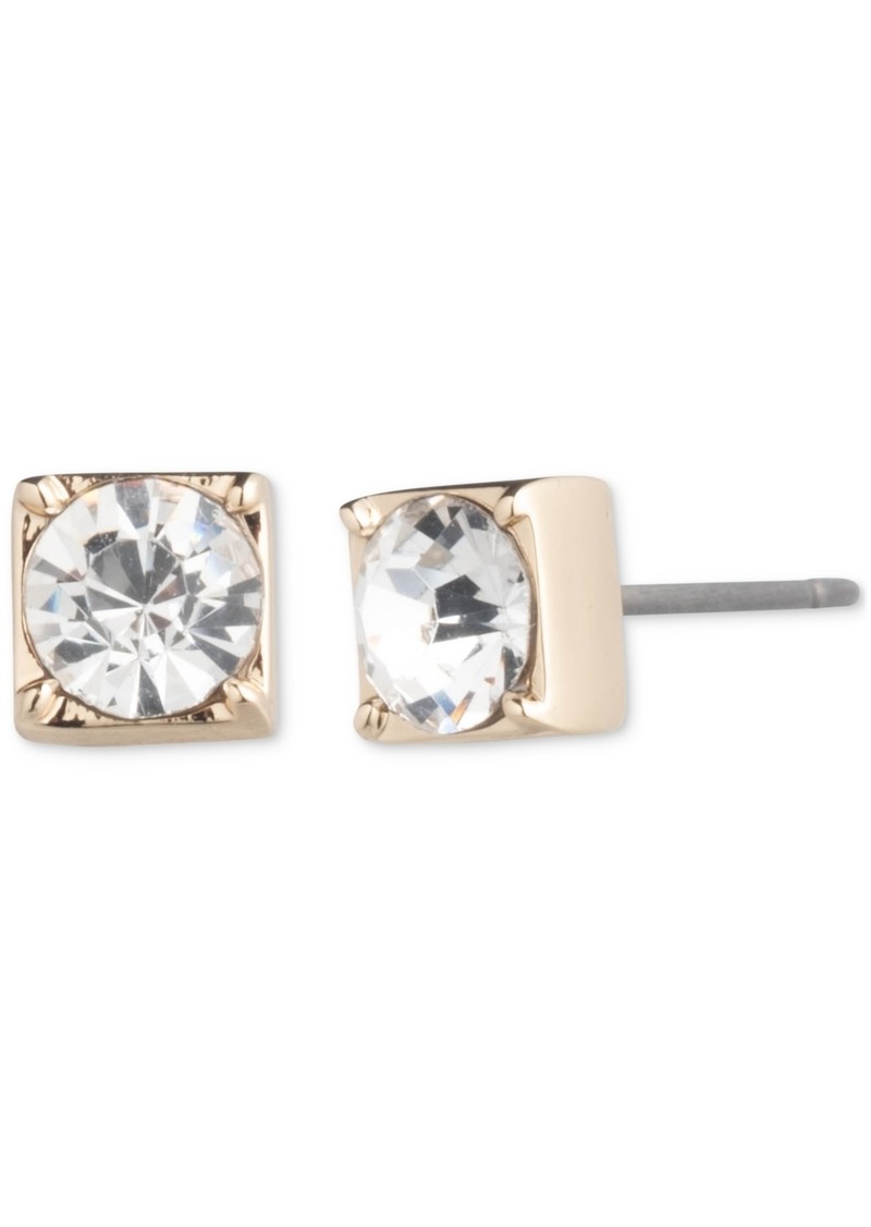 Lauren Ralph Lauren Gold-Tone Crystal Stud Earrings - Crystal Wh