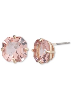Lauren Ralph Lauren Gold-Tone Cushion-Cut Stone Stud Earrings - Light Pink
