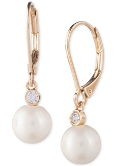 Lauren Ralph Lauren Gold-Tone Imitation Pearl Drop Earrings - White