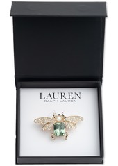 Lauren Ralph Lauren Gold-Tone Mixed Stone Winged Bug Pin - Green