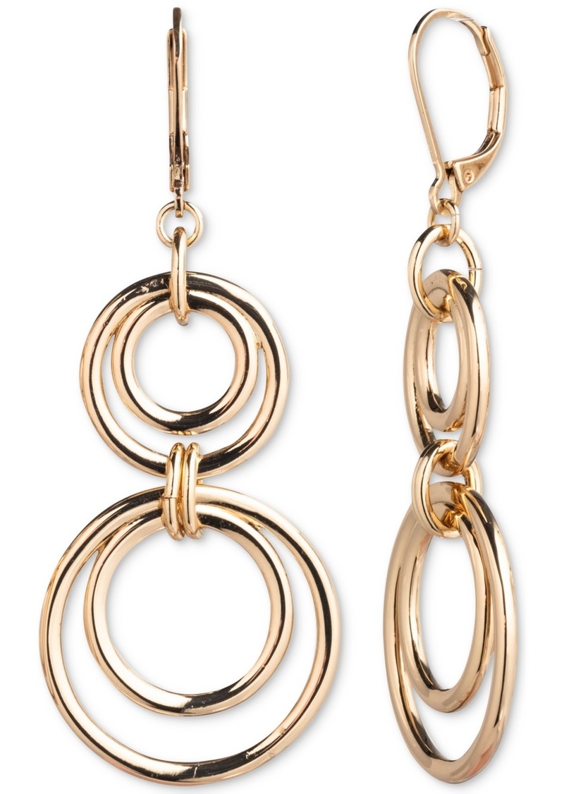 Lauren Ralph Lauren Gold-Tone Orbital Circle Double Drop Earrings - Gold