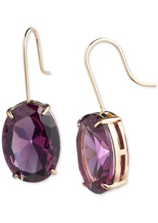 Lauren Ralph Lauren Gold-Tone Oval Stone Drop Earrings - Purpl