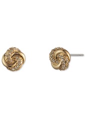 Lauren Ralph Lauren Gold-Tone Pave Knot Stud Earrings - Crystal