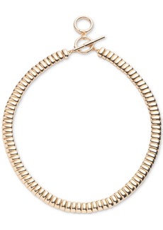 "Lauren Ralph Lauren Gold-Tone Ribbed Collar Necklace, 16"" + 3"" extender - Gold"