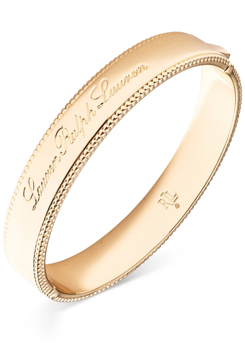 Lauren Ralph Lauren Gold-Tone Script Logo Bangle Bracelet - Gold