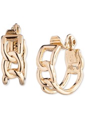 "Lauren Ralph Lauren Gold-Tone Small Link Clip-On Hoop Earrings, 0.8"" - Gold"