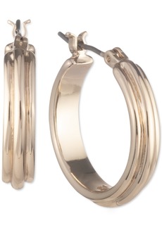 "Lauren Ralph Lauren Gold-Tone Small Triple-Row Textured Hoop Earrings, 0.8"" - Gold"