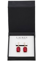 Lauren Ralph Lauren Gold-Tone Stone & Crystal Leverback Drop Earrings - Dark Blue