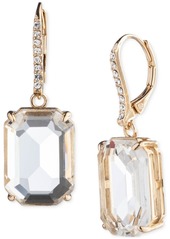 Lauren Ralph Lauren Gold-Tone Stone & Crystal Leverback Drop Earrings - Jet