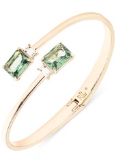 Lauren Ralph Lauren Gold-Tone Stone Bypass Bangle Bracelet - Light Gree