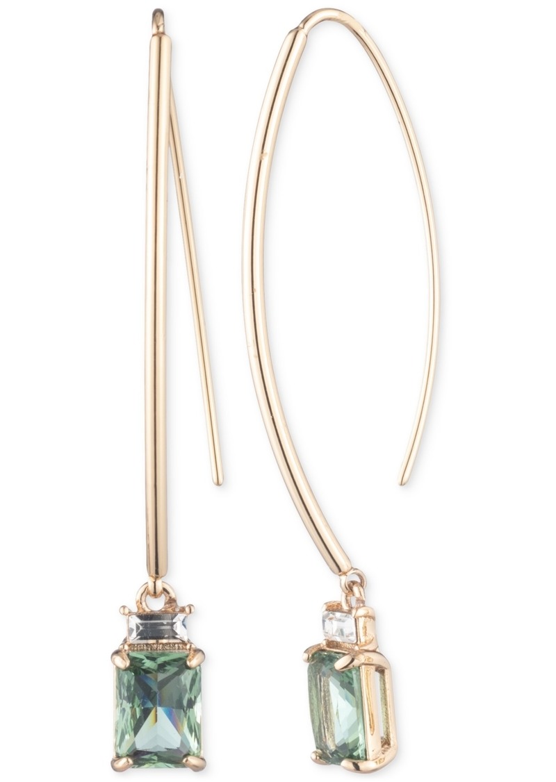 Lauren Ralph Lauren Gold-Tone Stone Threader Earrings - Light Gree