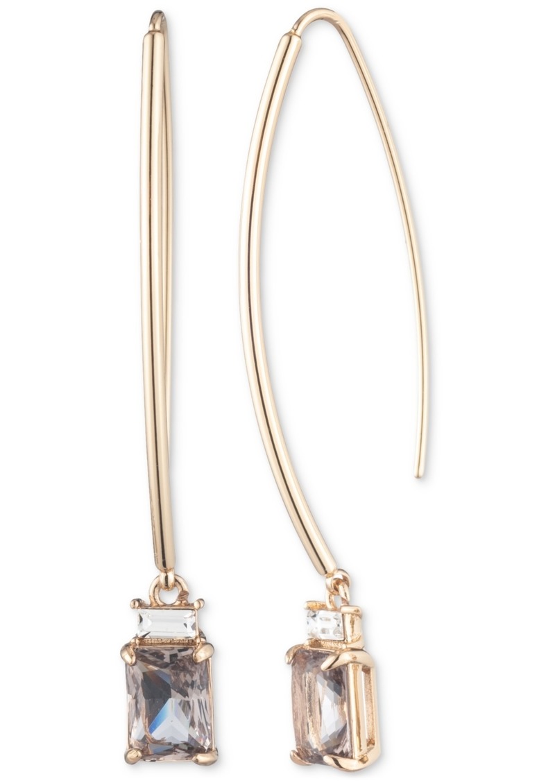 Lauren Ralph Lauren Gold-Tone Stone Threader Earrings - Grey