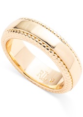 Lauren Ralph Lauren Gold-Tone Textured Edge Band Ring - Gold