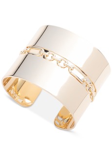 Lauren Ralph Lauren Gold-Tone Wide Chain Link Cuff Bracelet - Yello