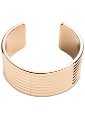 Lauren Ralph Lauren Gold-Tone Wide Ribbed Cuff Bracelet - Gold