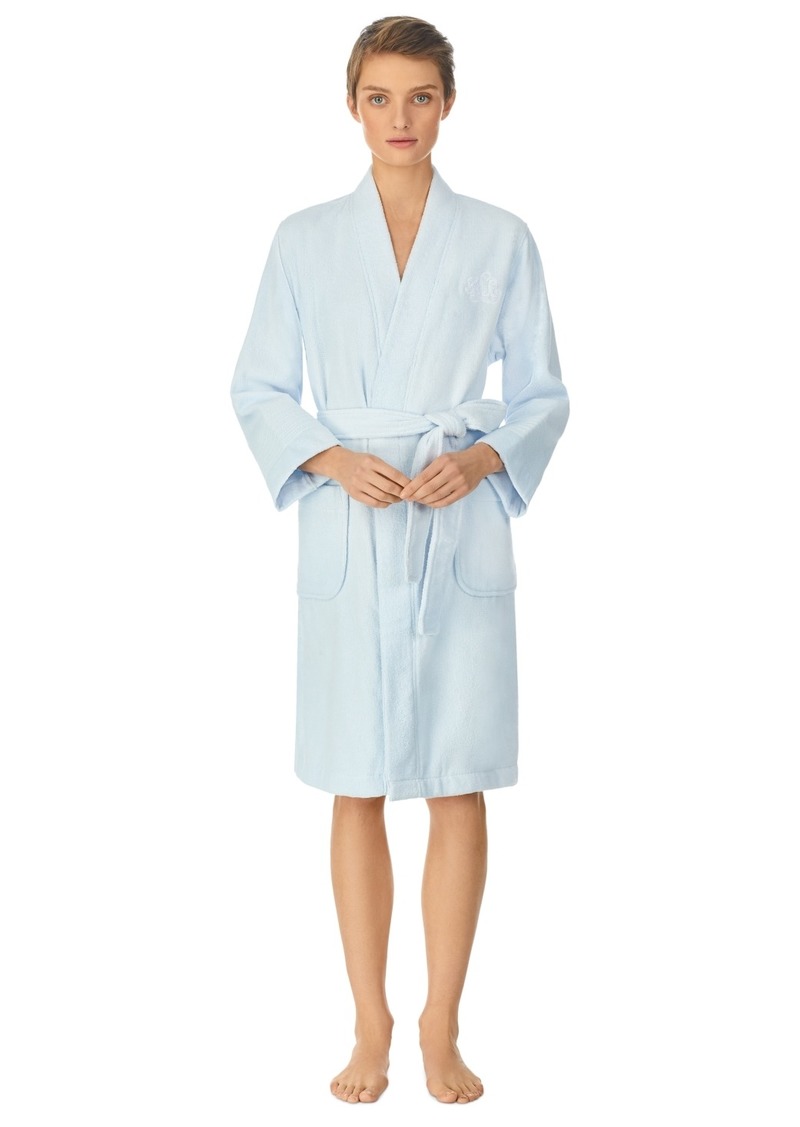 Lauren Ralph Lauren Greenwich Woven Terry Bath Robe - Estate Blue