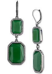 Lauren Ralph Lauren Hematite-Tone Pave & Color Stone Double Drop Earrings - Green