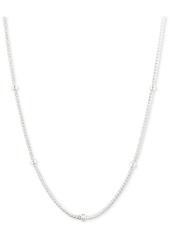 "Lauren Ralph Lauren Herringbone Link Rondelle 17"" Chain Necklace in Sterling Silver - Sterling Silver"