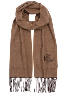 Lauren Ralph Lauren Herringbone Pocket Scarf - Brown/Camel