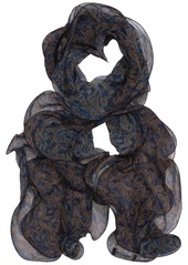 Lauren Ralph Lauren Holiday Paisley Ruffle Scarf - Navy