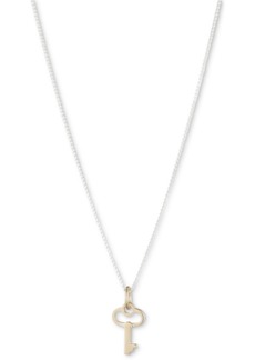 "Lauren Ralph Lauren Key Pendant Necklace in Sterling Silver & 18k Gold-Plate, 14"" + 3"" extender - Gold Over Silver"