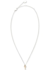 "Lauren Ralph Lauren Key Pendant Necklace in Sterling Silver & 18k Gold-Plate, 14"" + 3"" extender - Gold Over Silver"