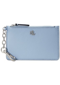 Lauren Ralph Lauren Leather Zip Card Case - Estate Blu