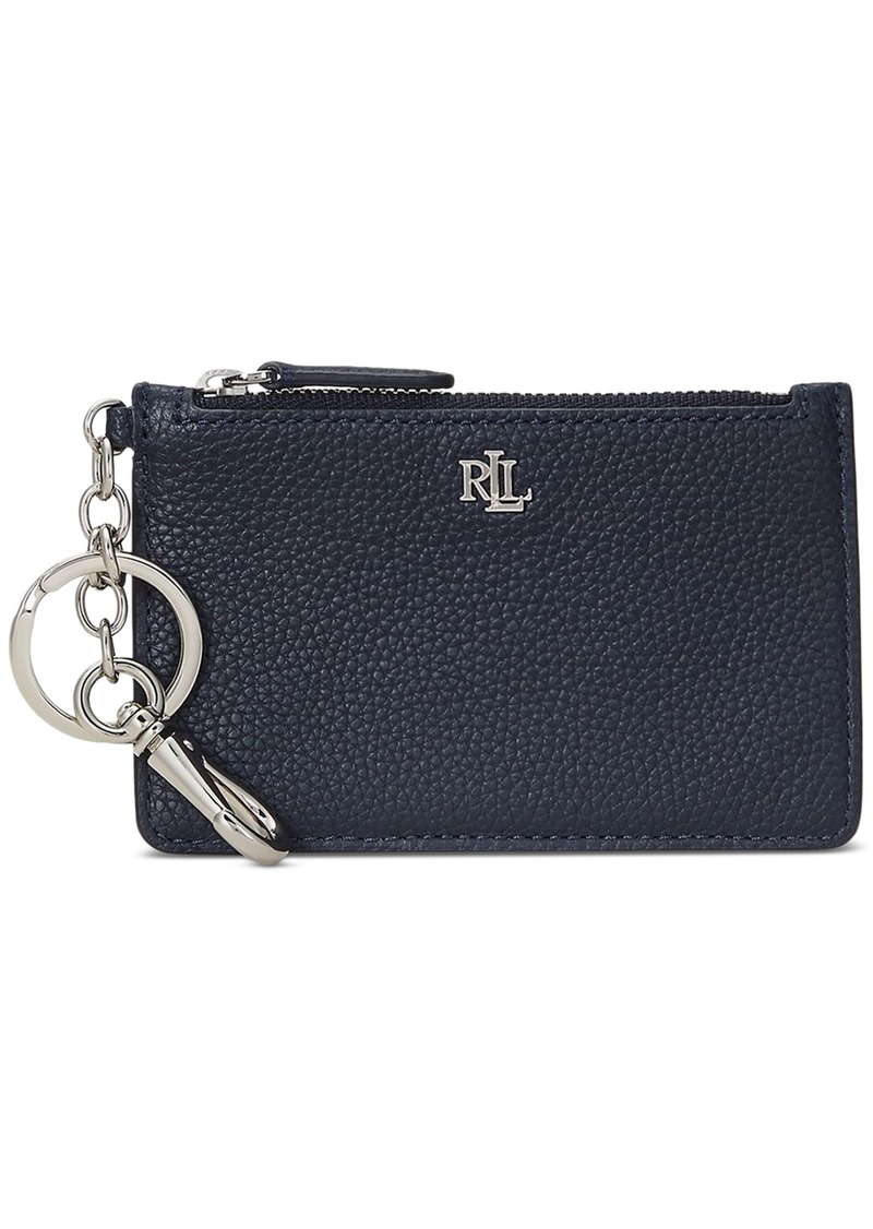 Lauren Ralph Lauren Leather Zip Card Case - Navy