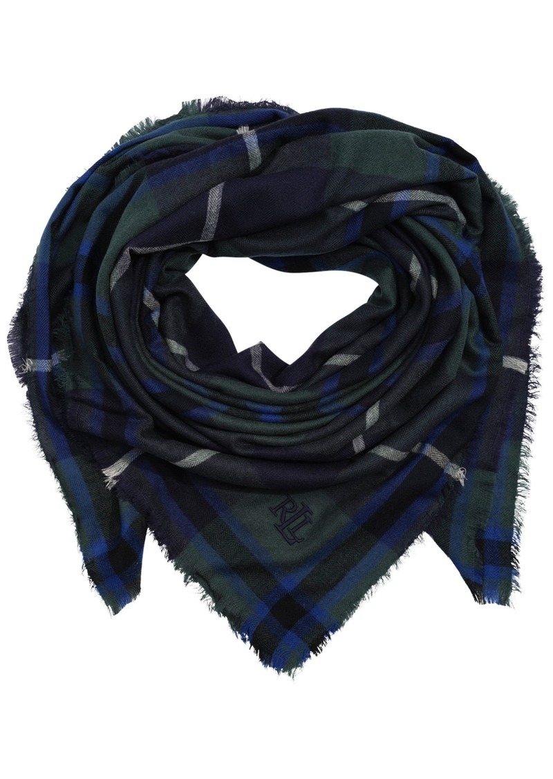 Lauren Ralph Lauren Light Weight Woven Square Scarf - Green Plaid