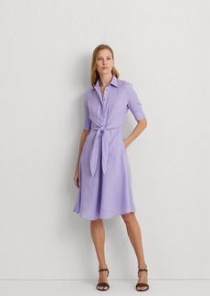 Lauren Ralph Lauren Linen Fit & Flare Shirtdress - Wild Lavender