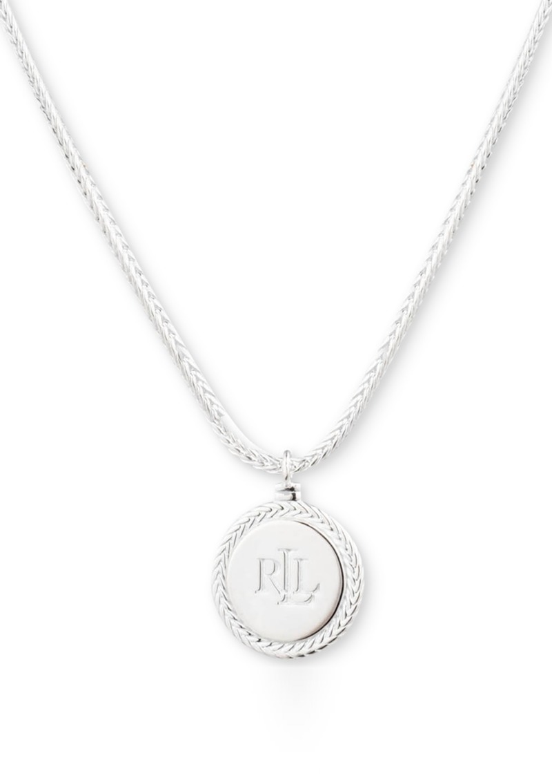 "Lauren Ralph Lauren Logo 16"" Pendant Necklace in Sterling Silver - Sterling Silver"