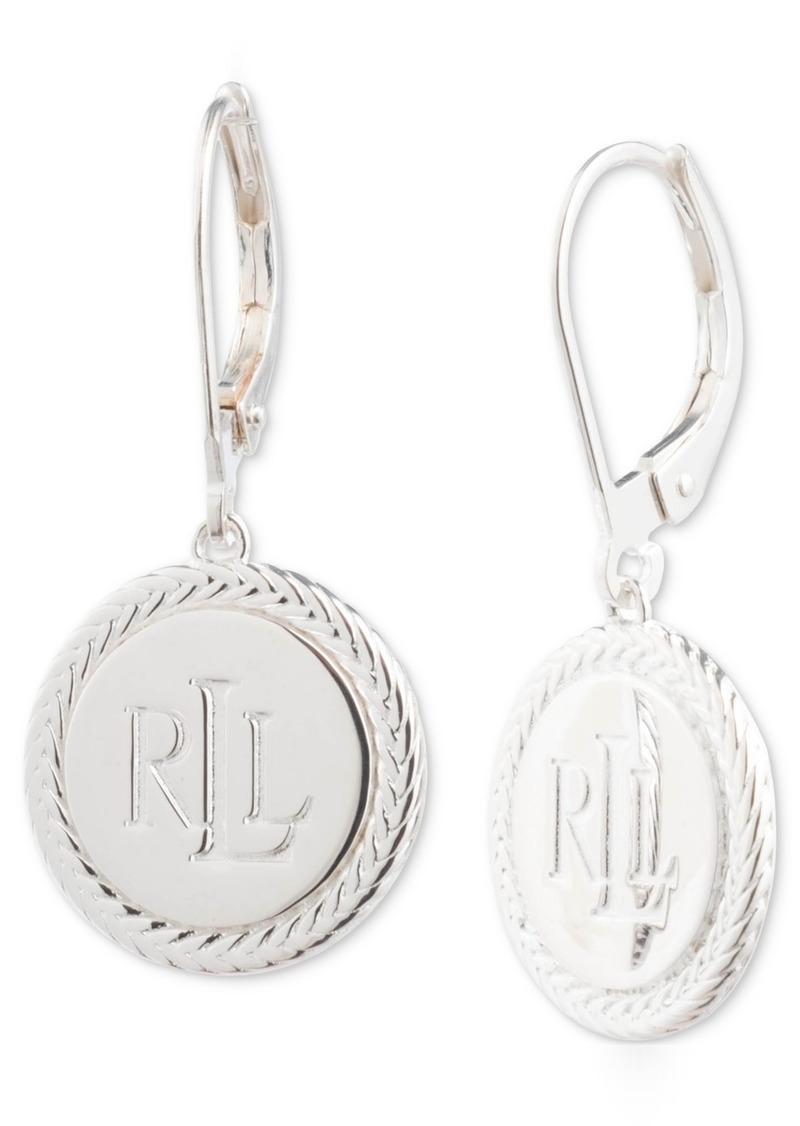 Lauren Ralph Lauren Logo Drop Earrings in Sterling Silver - Sterling Silver