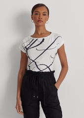 Lauren Ralph Lauren Logo-Print Short-Sleeve Top - Polo Black