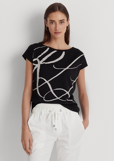 Lauren Ralph Lauren Logo-Print Short-Sleeve Top - Polo Black