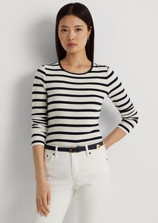 Lauren Ralph Lauren Long-Sleeve Stretch T-Shirt - White/regal Navy