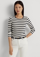 Lauren Ralph Lauren Long-Sleeve Stretch T-Shirt - White/regal Navy