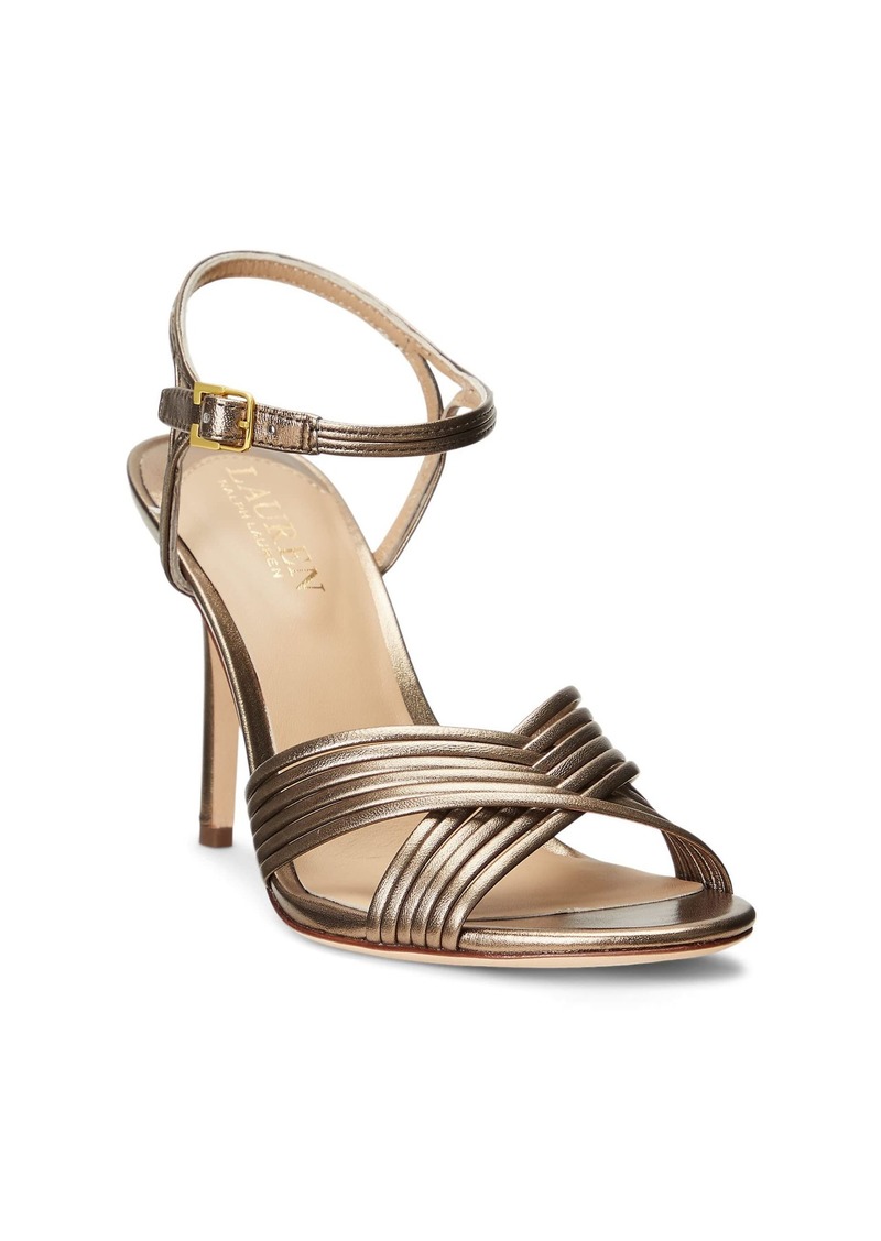 Lauren Ralph Lauren Madelaine Metallic Nappa Leather Sandal   B (M)