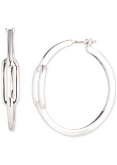 "Lauren Ralph Lauren Medium Link Hoop Earrings, 1.23"" - Silver"