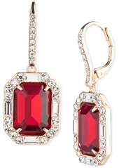 Lauren Ralph Lauren Mixed Crystal Rectangle Drop Earrings - Bright Red