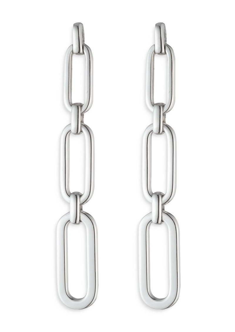 Lauren Ralph Lauren Oval Link Linear Drop Earrings in Sterling Silver