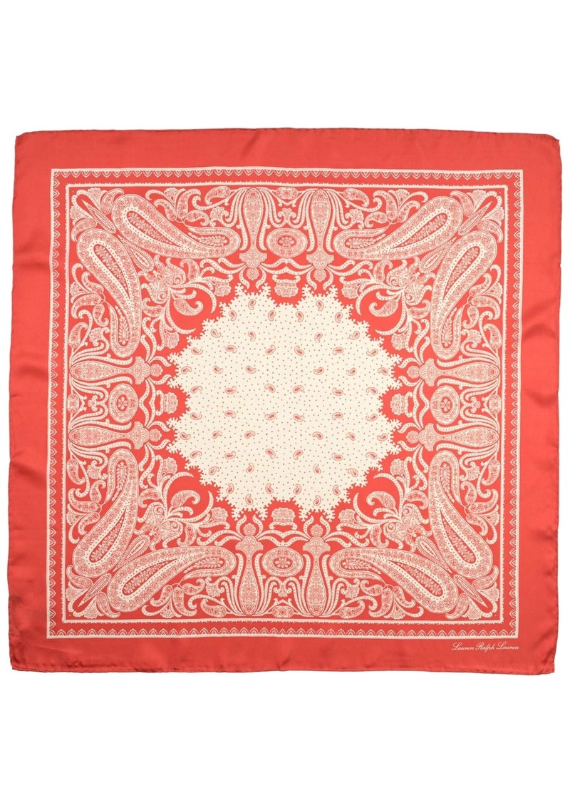 Lauren Ralph Lauren Paisley Bandana Square Scarf - Orange