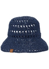 Lauren Ralph Lauren Paper Straw Crochet Bucket Hat - Indigo Dusk