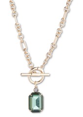 "Lauren Ralph Lauren Pave & Color Stone 17"" Pendant Necklace - Light Gree"