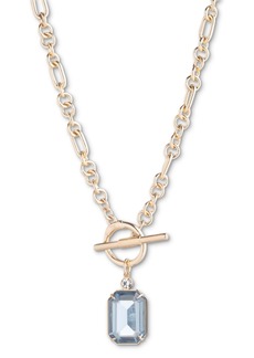 "Lauren Ralph Lauren Pave & Color Stone 17"" Pendant Necklace - Turquoise"